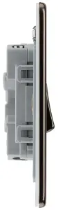 BG FBN42 Nexus Screwless Flat-Plate Double Light Switch Black Nickel 2 Way 10A