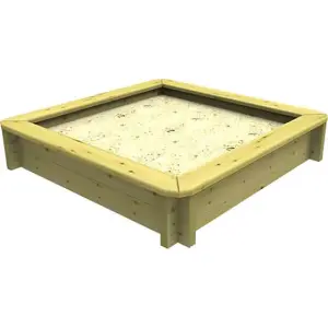 Garden Timber Company Wooden Sandpit 1.5m x 1.5m - 295mm Height - 44mm Thick Wall