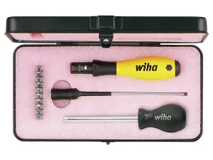 Wiha 43898 TorqueVario-S ESD Screwdriver Set, 14 Piece inc. Cas) WHA43898