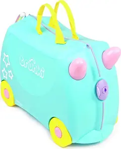 Trunki Una Unicorn 4 Wheel Hard Ride On Suitcase - Turquoise