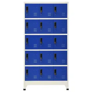 Berkfield Locker Cabinet Grey and Blue 90x40x180 cm Steel