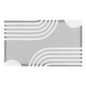 Grey Abstract Lines Indoor & Outdoor Doormat - 70x40cm