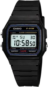 CASIO STANDARD DIGITAL WATCH WITH LED-LIGHT F-91W-1JF