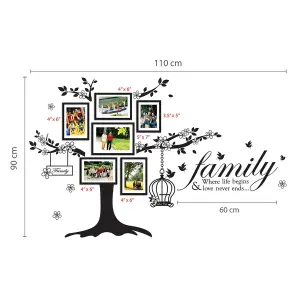 Walplus Wall Stickers Mural Decal Paper Art Photo Frame Birdcage Family Birds Quote