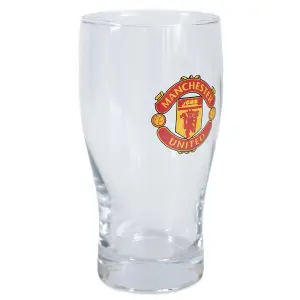 Manchester United FC Tulip Pint Gl Red/Yellow (One Size)