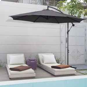 Oakland 300cm Cantilever Parasol Grey