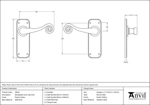 From The Anvil Pewter Monkeytail Lever Latch Set