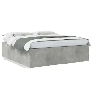 Berkfield Bed Frame without Mattress Concrete Grey 200x200 cm