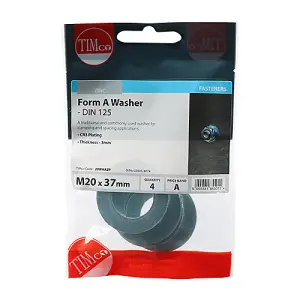 TIMCO Form A Washers DIN125-A Silver - M20 (4pcs)