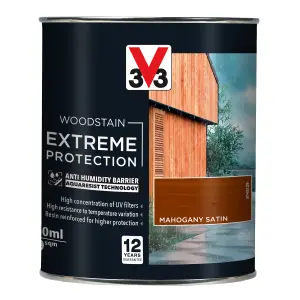 V33 Extreme protection Mahogany Satin Wood stain, 750ml