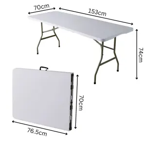 Home Source 5FT Folding Trestle Table White