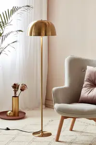 Nordlux Cera Indoor Living Dining Bedroom Floor Lamp In Brass (Height) 140cm