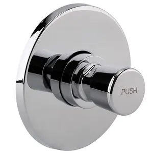 Timed Non Concussive Concealed Shower Self Closing + Round Fixed Ceiling Head