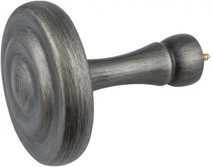 A.Unique Home Ribbed Wooden Curtain Pole with Rings and Fittings - 35mm - 11cm - Brushed Olive