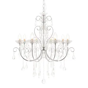 Anson Lighting Chilwa 8lt  Chrome plate & clear crystal Ceiling pendant