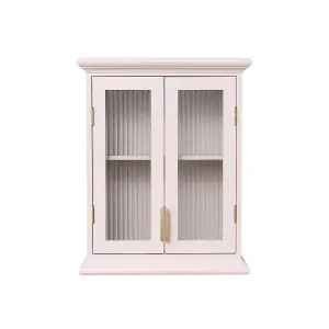 Melody Maison Pink Reeded Glass Wall Cabinet