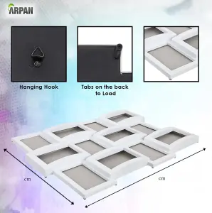 Arpan Multi Aperture Picture Frame Holds 12 X 6x4 " White