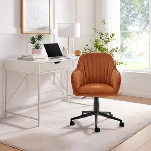 Furniturebox UK Booker Orange Velvet Office Chair