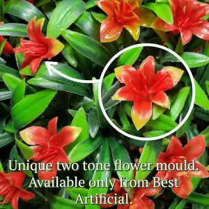 Best Artificial 23cm Orange Lily Hanging Basket Flower Topiary Ball - Suitable for Outdoor Use - Weather & Fade Resistant