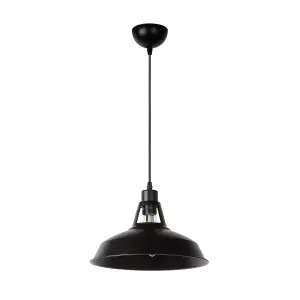 Lucide Brassy-Bis Industrial Pendant Light 31cm - 1xE27 - Black