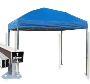 3m x 3m Trader-Max 30 Instant Shelter Pop Up Gazebos Frame & Canopy - Royal Blue