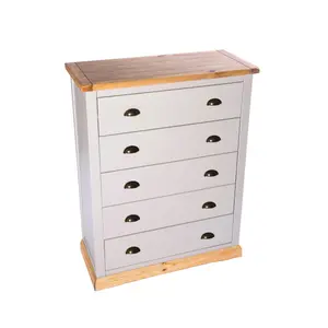 Bomporto 5 Drawer Chest of Drawers Brass Cup Handle