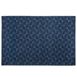 Wool Area Rug 140 x 200 cm Navy Blue SAVRAN