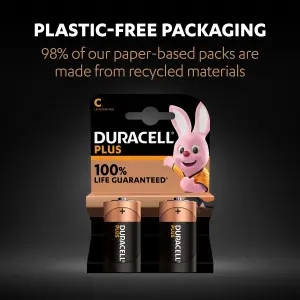 Duracell Plus C Batteries, Pack of 2