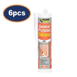 Silicone Sealant Everbuild Grey 6pcs General Purpose 280ml Waterproof Seal Quick