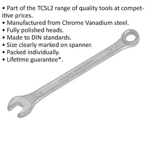 High-Quality 7mm Combination Spanner - Polished Chrome Vanadium Steel Tool