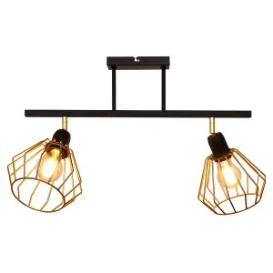 Luminosa Agat Semi Flush Light Black, Gold 55cm