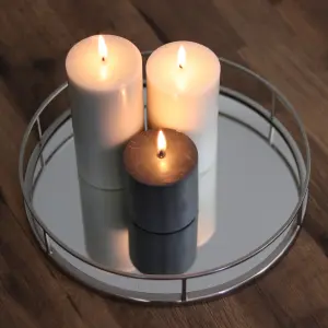 Pillar Candle Set of 3 Black & White Two Tone Candles by Laeto Ageless Aromatherapy - FREE DELIVERY INCLUDED