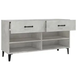 Berkfield Shoe Cabinet Concrete Grey 102x35x55 cm Engineered Wood