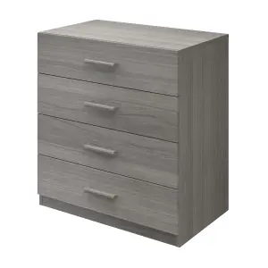 Atomia Matt grey oak effect 4 Drawer Deep Chest of drawers (H)804mm (W)750mm (D)466mm