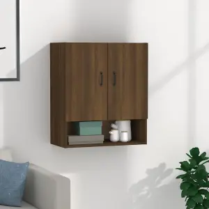 Berkfield Wall Cabinet Brown Oak 60x31x70 cm Engineered Wood