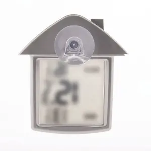 Digital Window or Wall Thermometer - House Shaped Indoor Outdoor Temperature Meter with Digital Display in Celsius or Fahrenheit