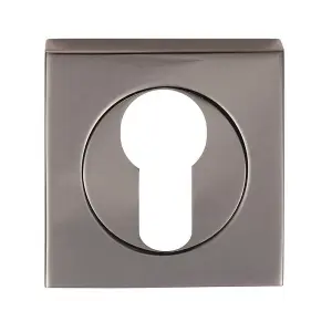 Square Euro Profile Escutcheon 52 x 52mm Concealed Fix Black Nickel