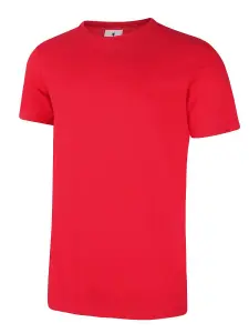 Uneek - Unisex Olympic T-shirt - Reactive Dyed - Red - Size XS