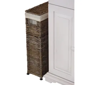 Wicker Laundry Basket with Handles Gray