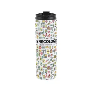 Gynecologist Travel Mug - Novelty Female Healthcare Gift - Stainless Steel Double-Walled Hot/Cold Drinks Travel Flask