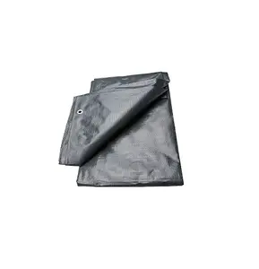 Large 3 x 4 m Grey Tarpaulin Waterproof Heavy Duty Cover Ground Sheet Camping Multipurpose Furniture Caravan with 4 Bungee Balls