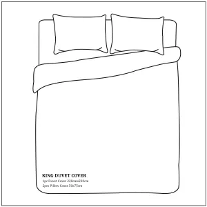 Neel Blue King Size Duvet Cover & 2 Matching Pillow Cases - Grey