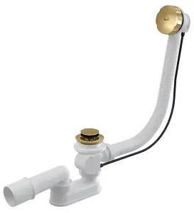 Alcaplast Gold Colour Finished Endings Bathtub Flexible Bath Overflow Waste Drain Trap