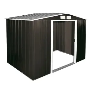 8 x 6 Apex Metal Garden Shed - Anthracite Grey (8ft x 6ft / 8' x 6' / 2.6m x 1.8m)