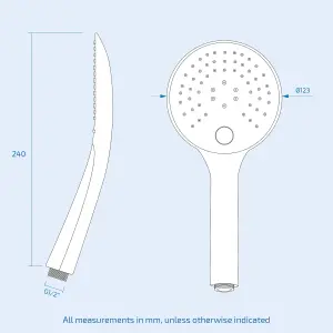 Nes Home Round Shower Head Handset 2 Way 3 Dial Concealed Thermostatic Mixer