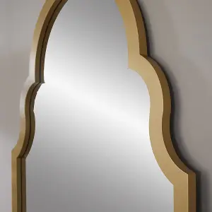 Leaner Mirror Casablanca Arched Shape with Gold Frame- H 170cm X W 60cm for Hanging in any Room, Bedroom