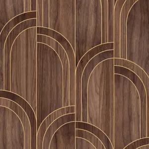 Sublime Modella Wood Walnut Brown Wood Wallpaper