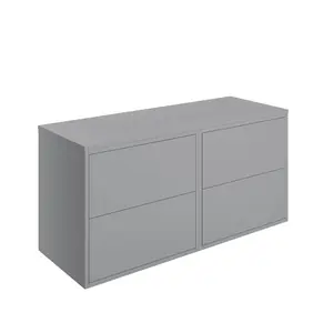 Grasmere Matt Grey Wall-mounted 4 Drawer Bathroom Cabinet (H) 588mm (W) 1205mm