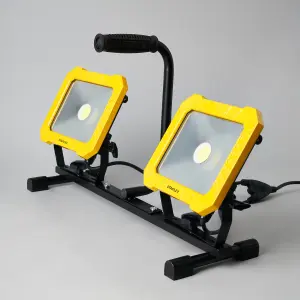 Litecraft Stanley Twin Portable Black 33 Watt LED IP65 Outdoor Work Light