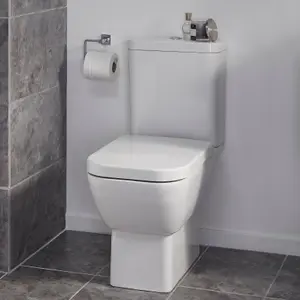 Cooke & Lewis Santoro White Close-coupled Toilet with Soft close seat